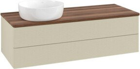 V&B Waschtischunterschrank Antao mit Frontstruktur und Beleuchtung, Farbe: Weiss, B/T/H: 120 x 50 x 50 cm - Bild 1