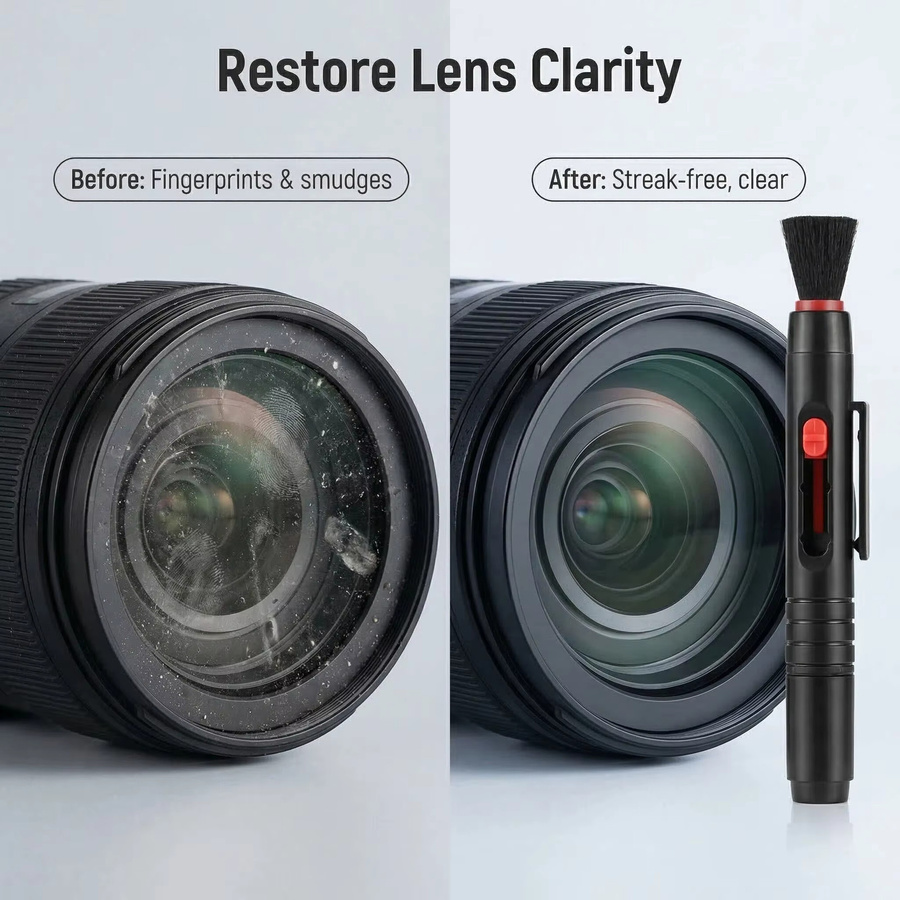 SZKOSTON DSLR-Objektiv-Reinigungsbürste und Digitalkamera-Sensor-Reinigungsset in Schwarz für Sony, Fujifilm, Nikon, Canon und DJI Action-Kameras - Bild 2