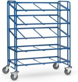 Fetra Eurokastenwagen 1383 mit offenem Rahmen in Blau, Tragkraft 250 kg und TPE-Reifen - Bild 1