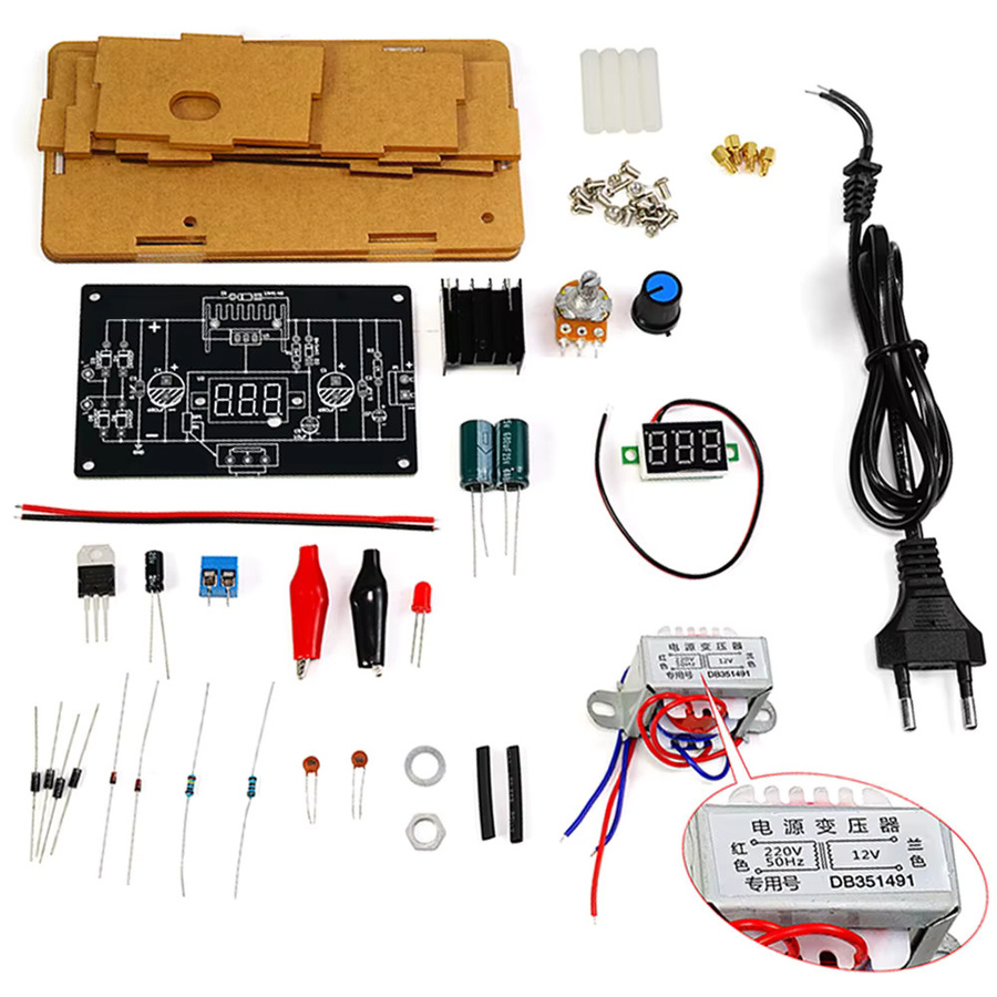 UICPAL DIY Elektronik-Lötkit mit LM317 Einstellbarer DC-Spannungsregler und Digital Display, Ausgangsspannung 1,25 V-12,5 V, Multicolor - Bild 3