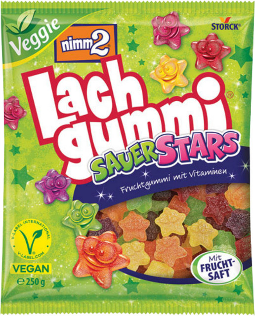 Storck nimm2 Lachgummi Sauer Stars vegan 250 g - Bild 1