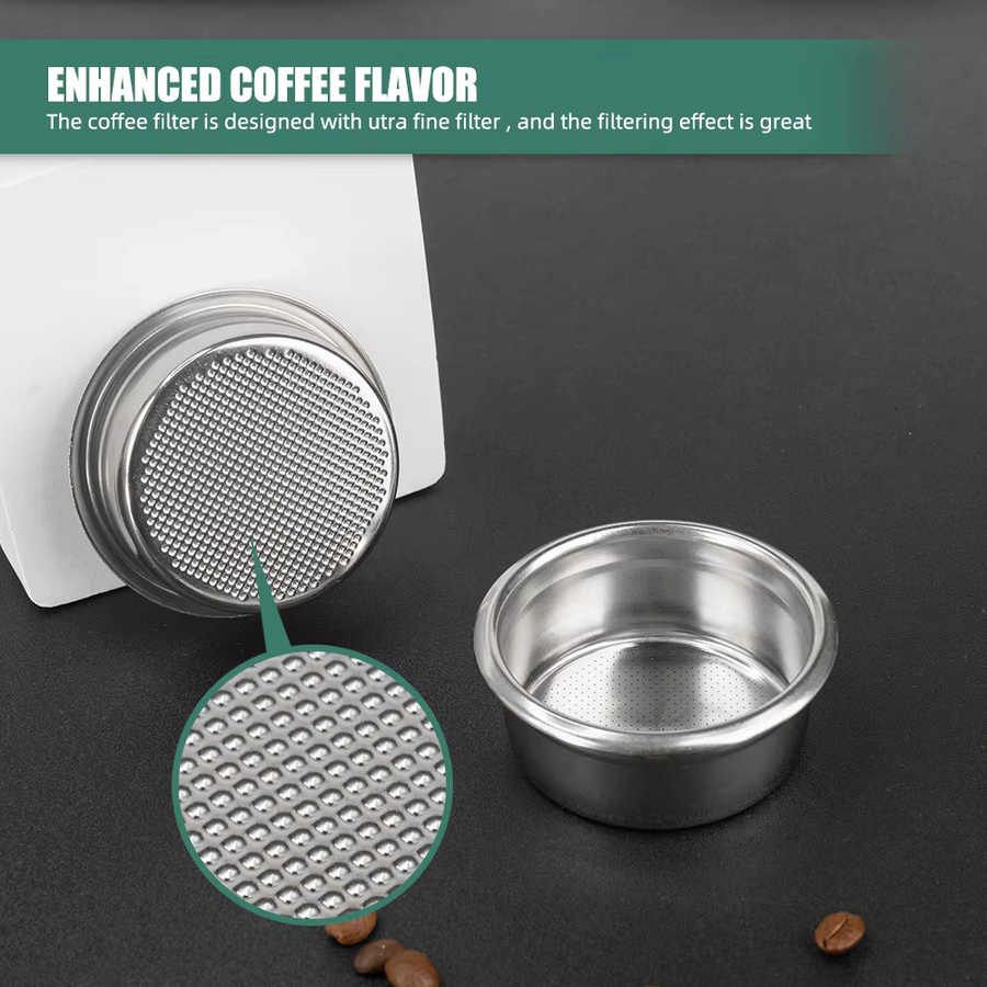 Dalinwell Druckloser Kaffeekorb aus Edelstahl für einlagigen Espresso, Silber, Durchmesser: 58 mm - Bild 5