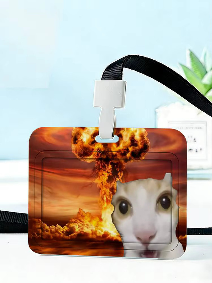 Lustige Katzen-Meme Kunst Schiebe-Kartenhülle aus Kunststoff in Multicolour für Ausweise, Namensschilder und Busfahrkarten - Bild 7