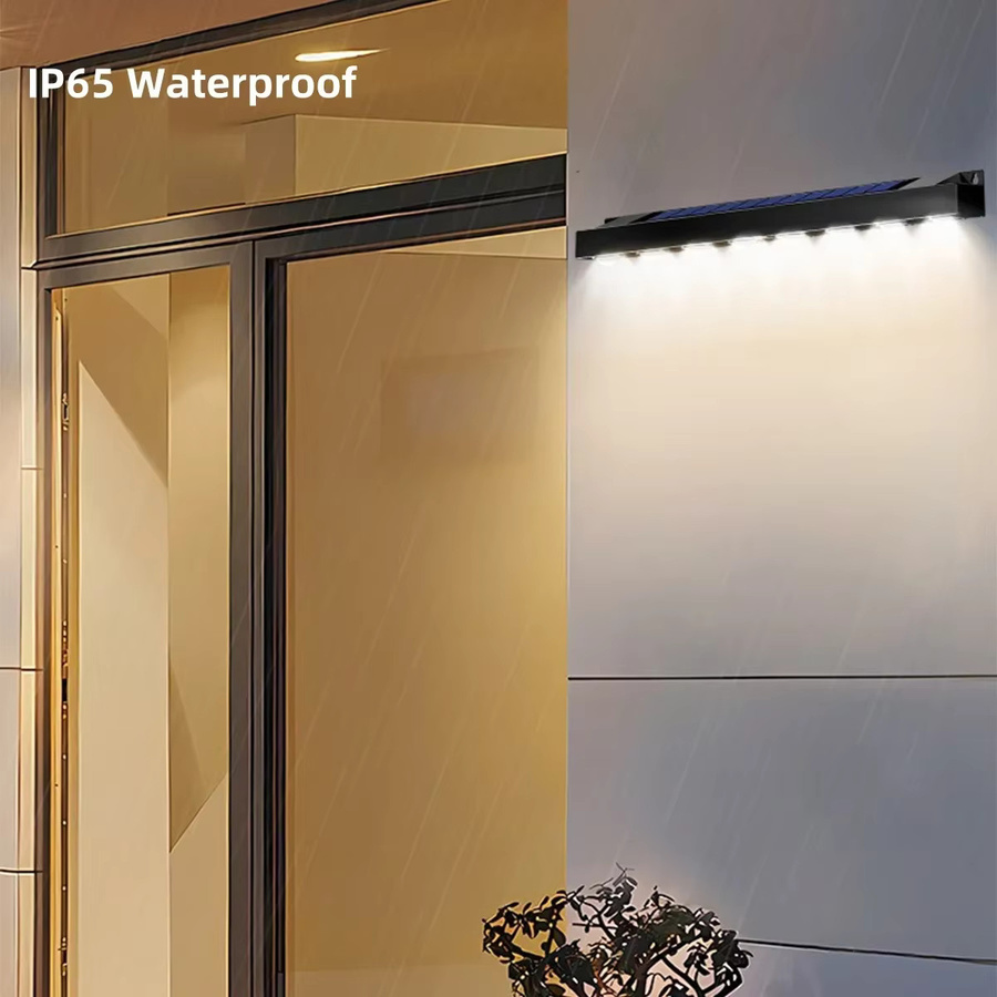 Feimefeiyou LED Solar Wandleuchte Wasserdicht für Garten Balkon und Treppe in Weiß und Schwarz - Bild 2