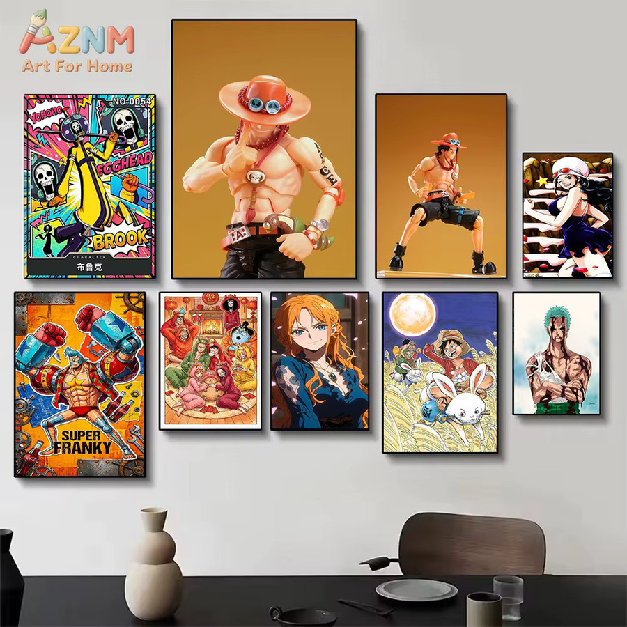 AZNM One Piece Anime Leinwand-Wandkunst Mehrfarbig Druckposter ohne Rahmen - Bild 3