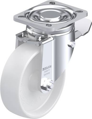 Blickle Lenkrolle LH-PO 125G-1-ST mit Feststeller, Farbe: Weiß, Rad-Durchmesser: 125 mm, Tragfähigkeit: 300 kg - Bild 1