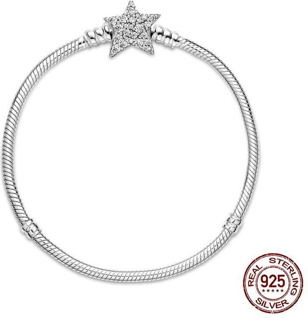 Armband 925 Silber, Stern, Schlange, Damen, 19cm - Bild 1