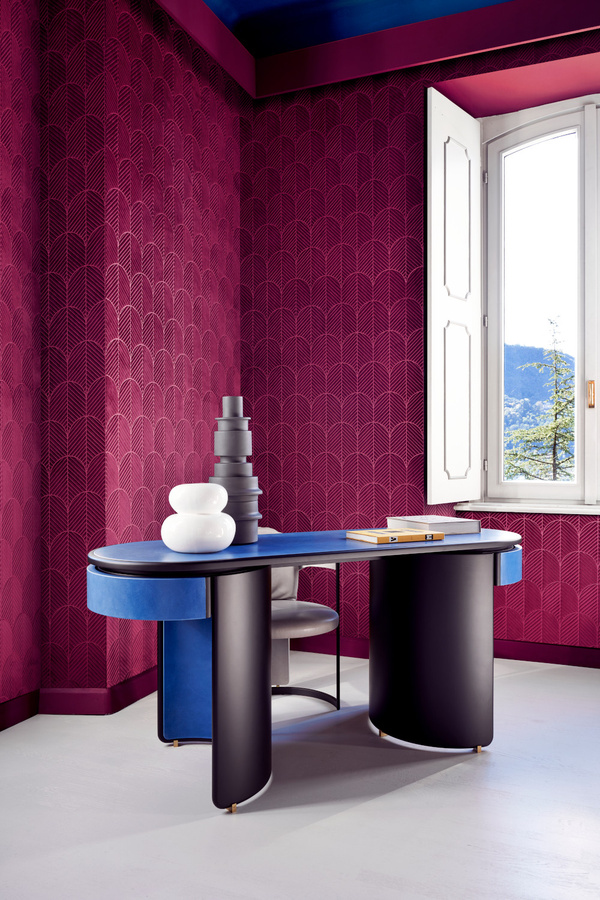 Arte International Tapete Anicca Passion in Rot und Lila mit abstraktem Art Deco Design - Bild 1