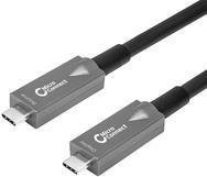 MicroConnect Premium USB-C auf USB-C Datenkabel USB 3.2 Gen 2 HAOC Hybrid Active Optical Cable in Schwarz, Länge: 10,0 m, unterstützt 4K 60 Hz (3840 x 2160) - Bild 1