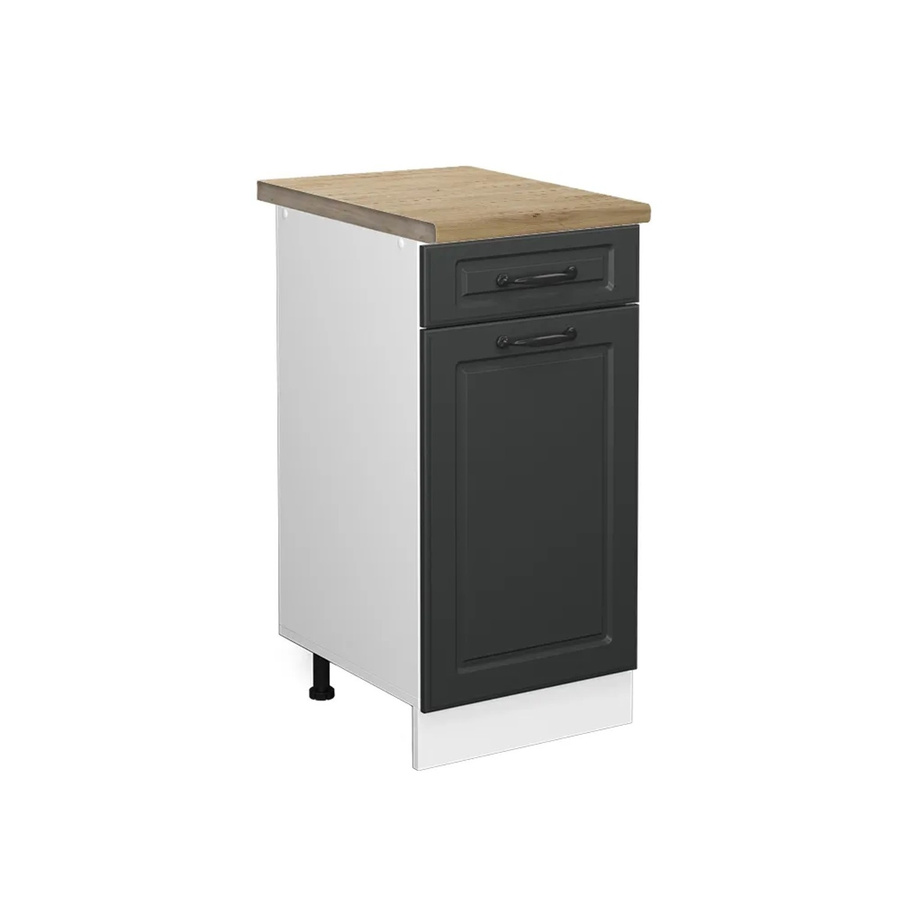 Vicco Küchenunterschrank R-Line Landhausstil in Anthrazit und Weiß mit Eichenoptik, B/T/H: 40 x 60 x 81,6 cm - Bild 2