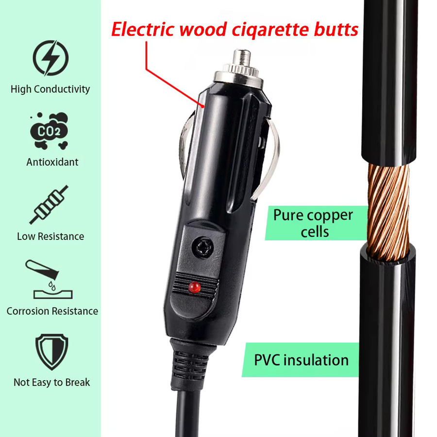 Universal Auto Zigarettenanzünder auf XT60 Ladekabel für 12V 24V, 1,5 m Länge, Schwarz - Bild 3