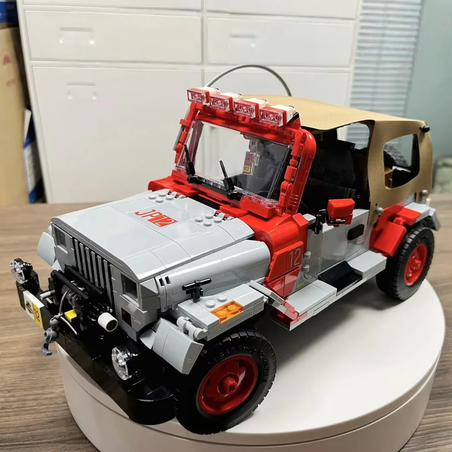 angelroyal Dinosaurier Park Jeep Wrangler Auto Modell Baustein, 1924 Teile - Bild 6