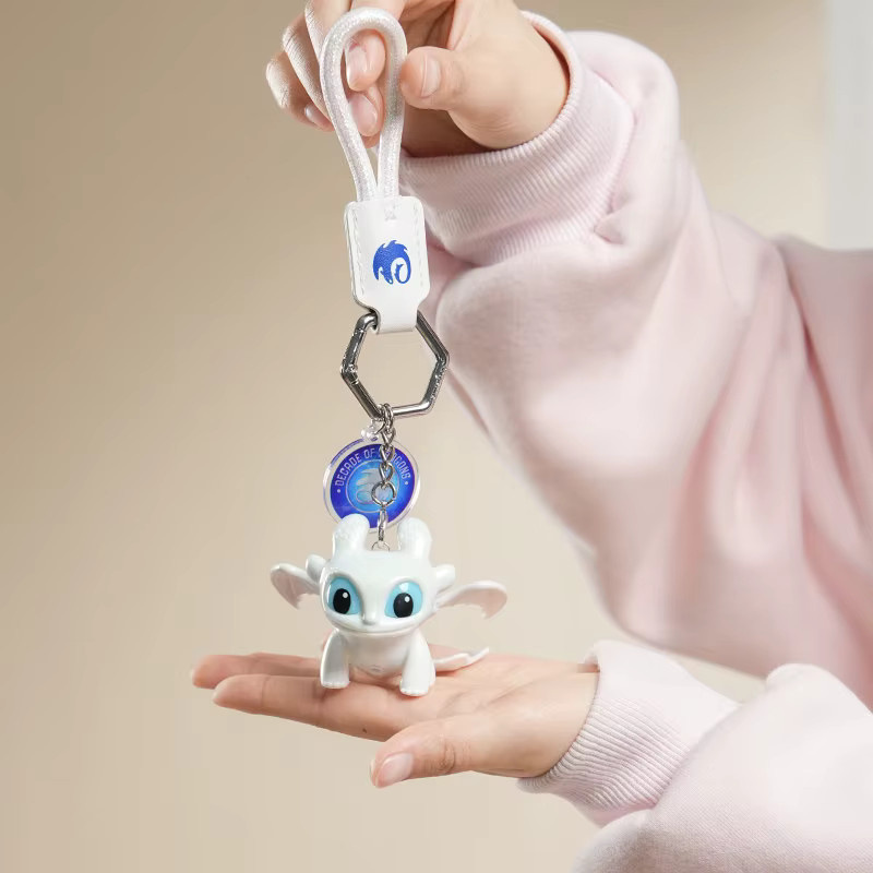 Potdemiel Drachentemmer Zahnlos Schlüsselanhänger, mit beweglichem Flügel und leuchtenden Augen, Taschenanhänger - Bild 2
