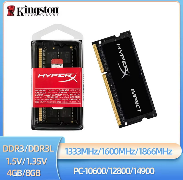 Kingston DDR3 DDR3L Laptop RAM SODIMM Notebook Arbeitsspeicher in Schwarz - Bild 1