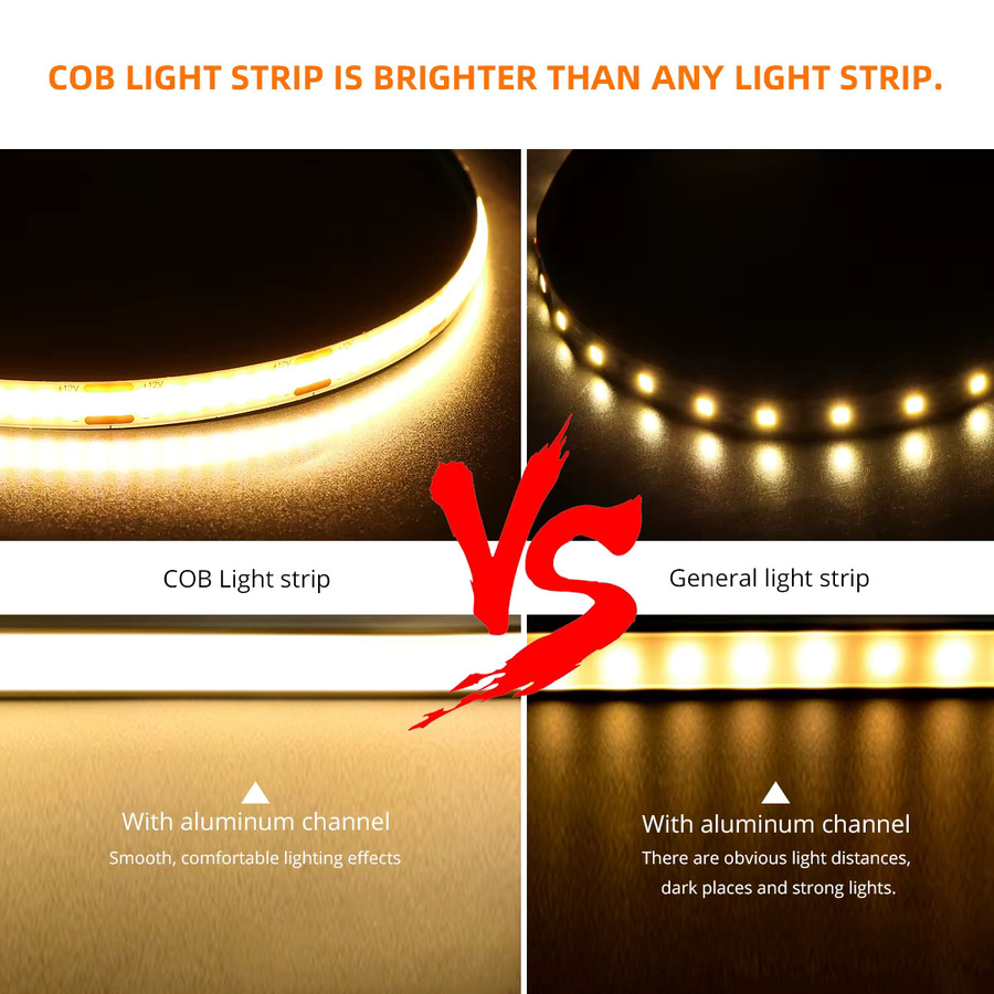 CHNAITEKE COB LED Streifen Licht Weiß, 10m Länge, 320 LEDs/m, 12V - Bild 4