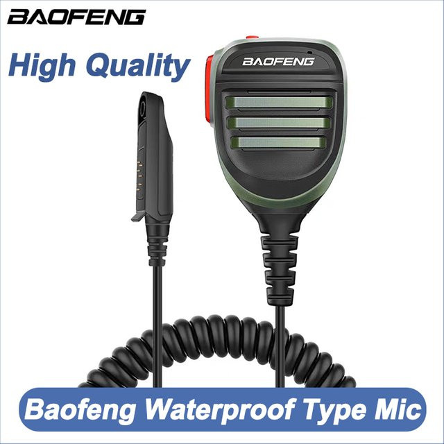 Baofeng Wasserdichtes PTT-Lautsprechermikrofon in Schwarz für Amateurfunk-Walkie-Talkie Modelle UV-68 Pro Max V2 UV-9R Pro Plus UV-S22 Pro BF-9700 - Bild 1