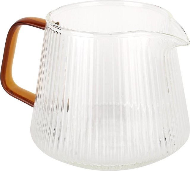 CosyHome Kaffeetasse aus transparentem Hochborosilikat-Glas mit Henkel, weiß gestreift, 500 ml - Bild 1