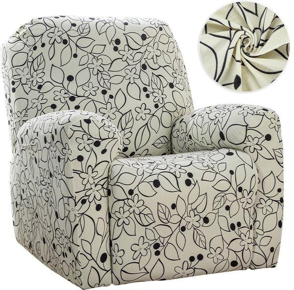 Lellen Floraler Stretch-Liegesofabezug für 1 Sitz, abnehmbarer Schonbezug für Relax-Sessel in Multicolour - Bild 1