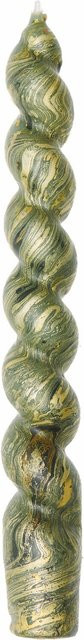 Rico Design Spiralkerze marmoriert in Grün/Gold, Durchmesser: 2,4 cm, Höhe: 18,5 cm - Bild 1