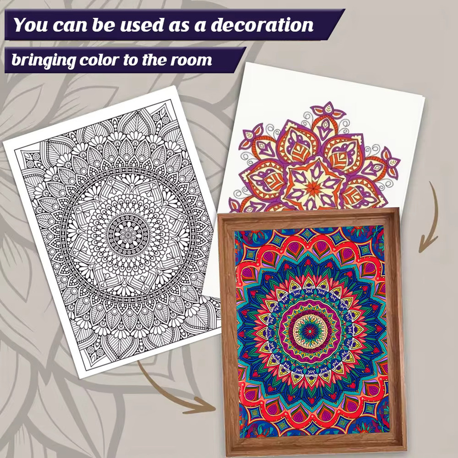 Mandala-Malbuch für Erwachsene mit 60 Seiten zur Entspannung und Kreativität in Mehrfarbig - Bild 5