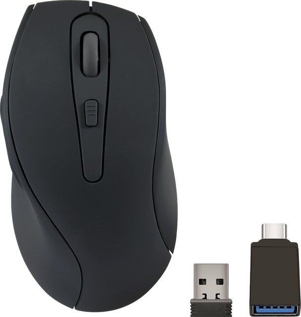 Speedlink Axon Silent & Antibacterial kabellose Maus, Schwarz, USB-A/USB-C wiederaufladbar - Bild 1