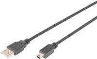 Digitus USB 2.0 Kabel mit USB-A Stecker auf Mini-USB Stecker in Schwarz - Bild 1