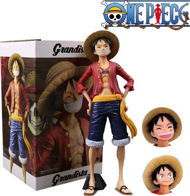 Bandai Anime One Piece Luffy Figur mit verschiedenen Gesichtsausdrücken in Multicolor - Bild 1