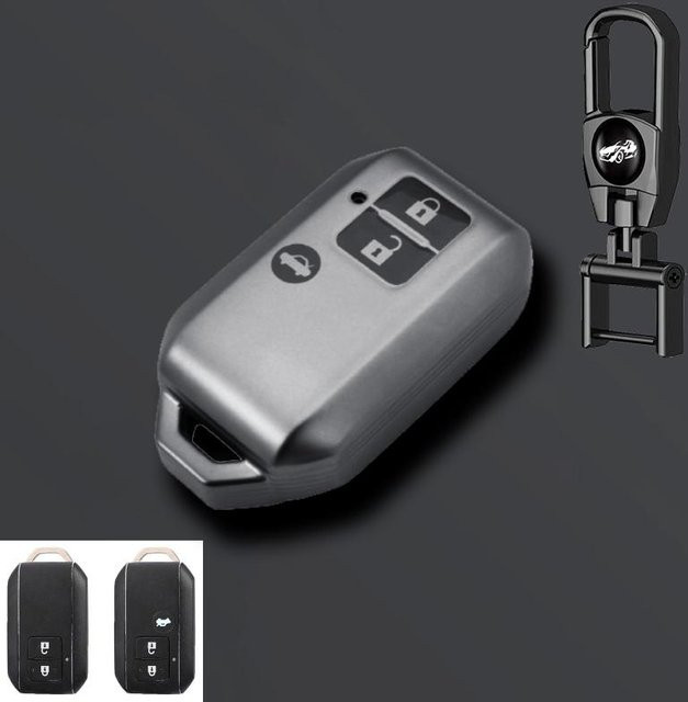 Graue TPU Schlüsselhülle für Suzuki Ertiga, Swift und Wagon R mit 2 Tasten als Schutzhülle für Keyless Fob Zubehör - Bild 1