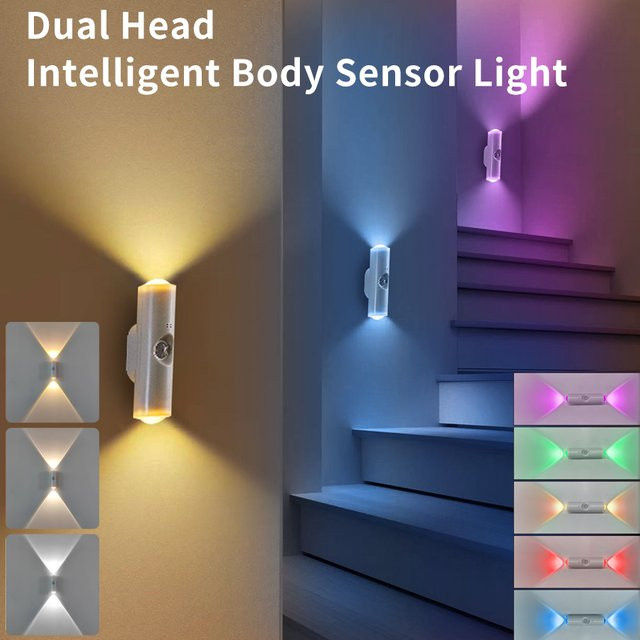 GGBEE Magnetischer LED Bewegungsmelder, dimmbare wiederaufladbare Innenleuchte in Weiß für Treppen und Flur - Bild 1