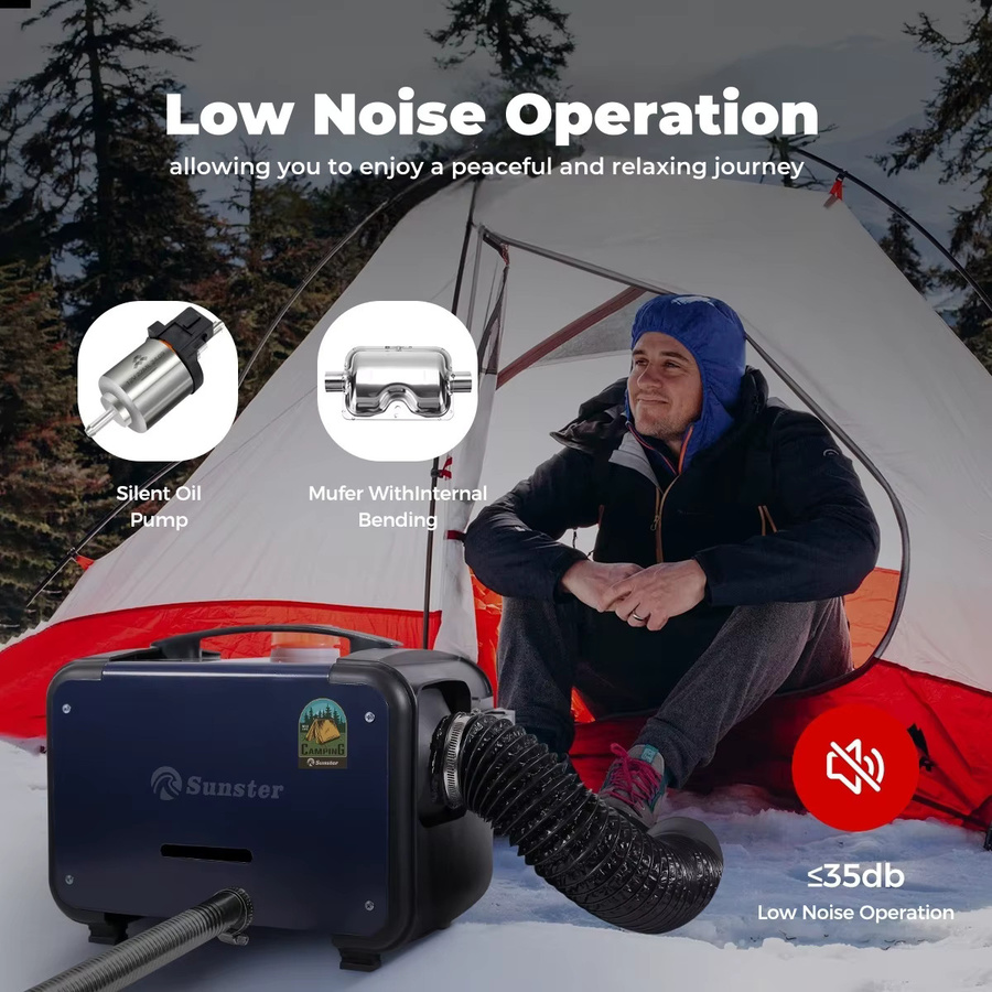 Sunster Tragbarer Diesel-Lufterhitzer 8KW mit Bluetooth-App-Steuerung für Wohnmobile, Autos und Campervans, 12V/24V/220V - Bild 4