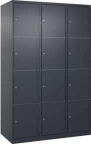 C+P Schließfachschrank Classic PLUS mit 3 Abteilen in Anthrazitgrau, B/T/H: 120 x 50 x 185 cm - Bild 1