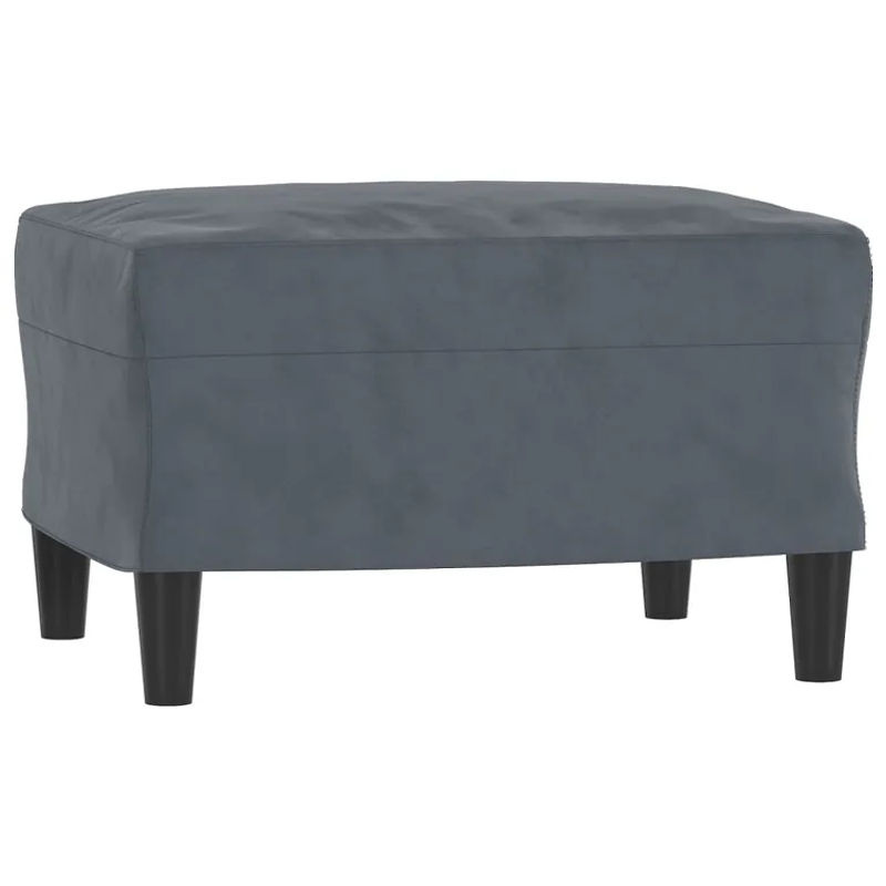 Vidaxl Polsterhocker aus Samt in Anthrazit/Grau, B/T/H: 60 x 50 x 41 cm - Bild 2