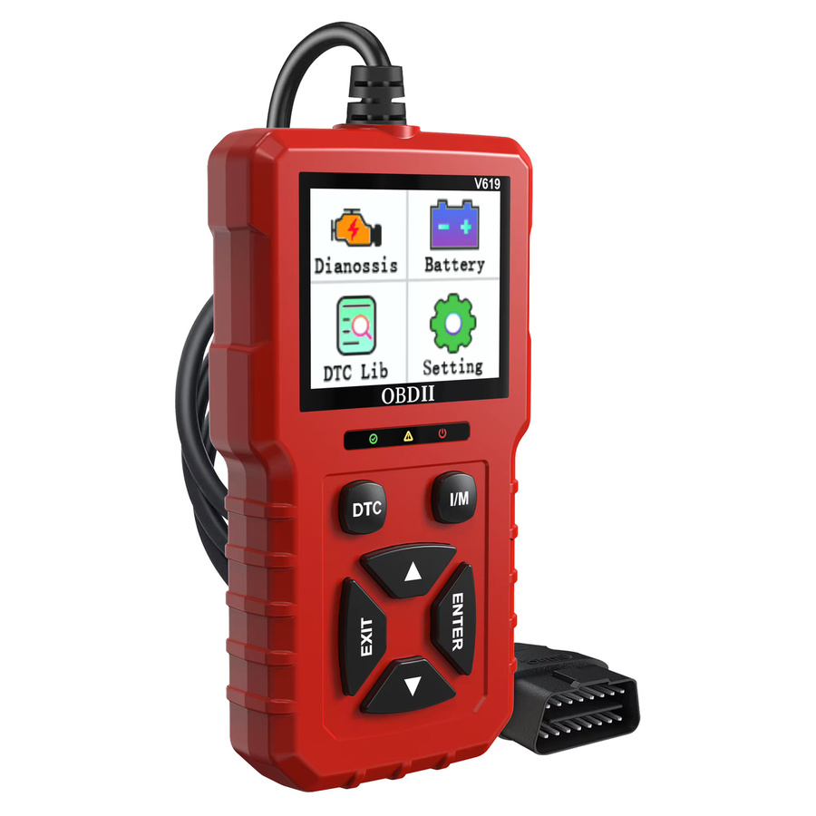 RUOGINSS OBD2-Scanner Diagnosetool in Rot mit Check Engine Light Code Reader, Reset, Live Data, Freeze Frame und I/M Readiness - Bild 7