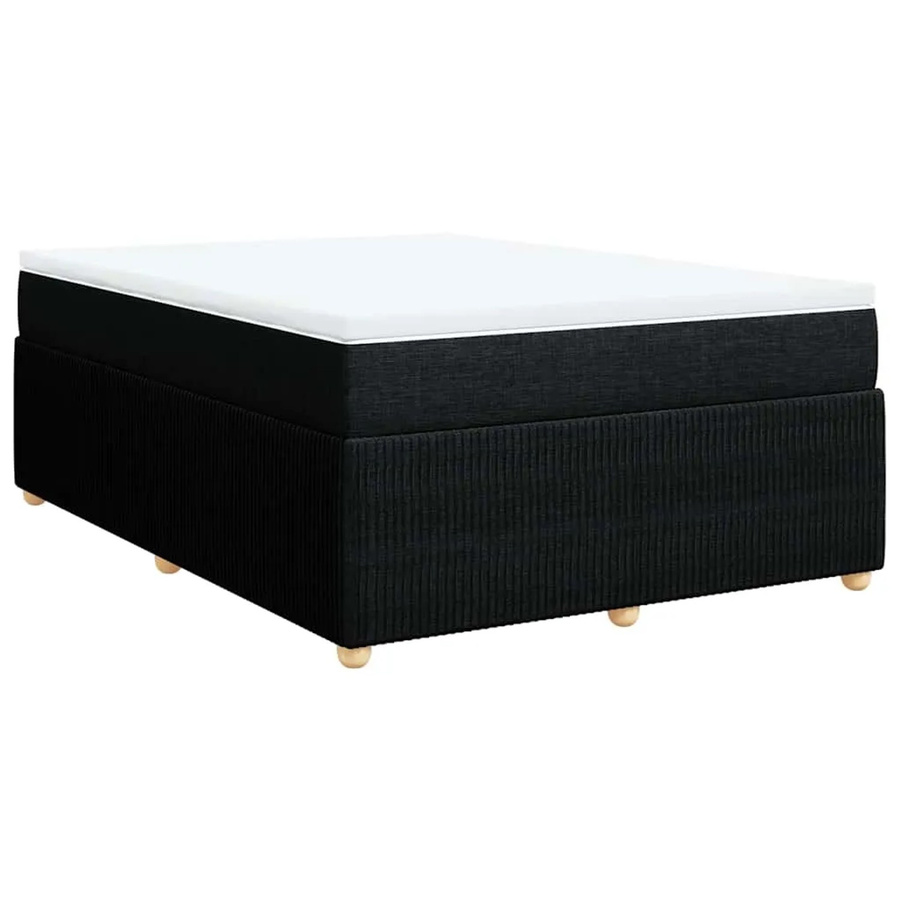 vidaXL Boxspringbett mit Matratze Schwarz aus Stoff, Hybrid-Design mit Taschenfederkern, B/T: 160 x 200 cm - Bild 2