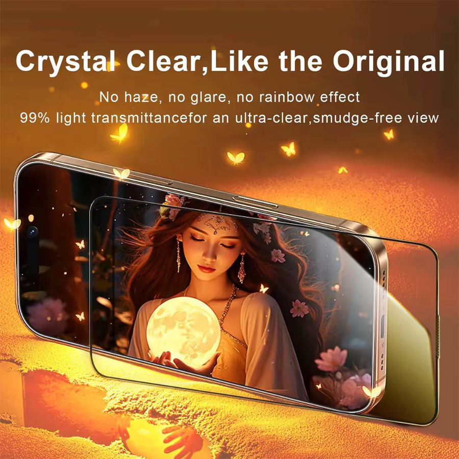 NNBILI 3er-Set Ultra HD Glänzende Panzerglas-Displayschutzfolien für iPhone 17 16 15 14 13 12 11 Pro Max und 17e, Transparent - Bild 6