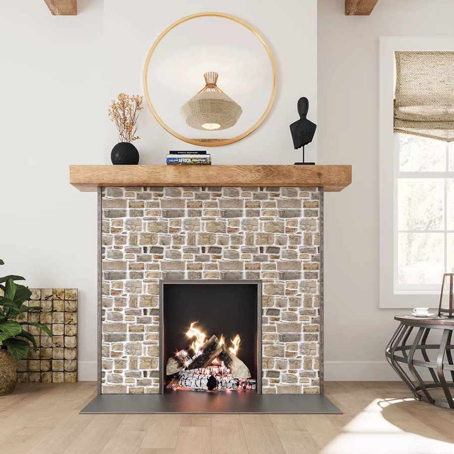 10 Stück selbstklebende 3D-Wandpaneele von commomy in Beige im Stone-Look für deine Wanddekoration - Bild 2