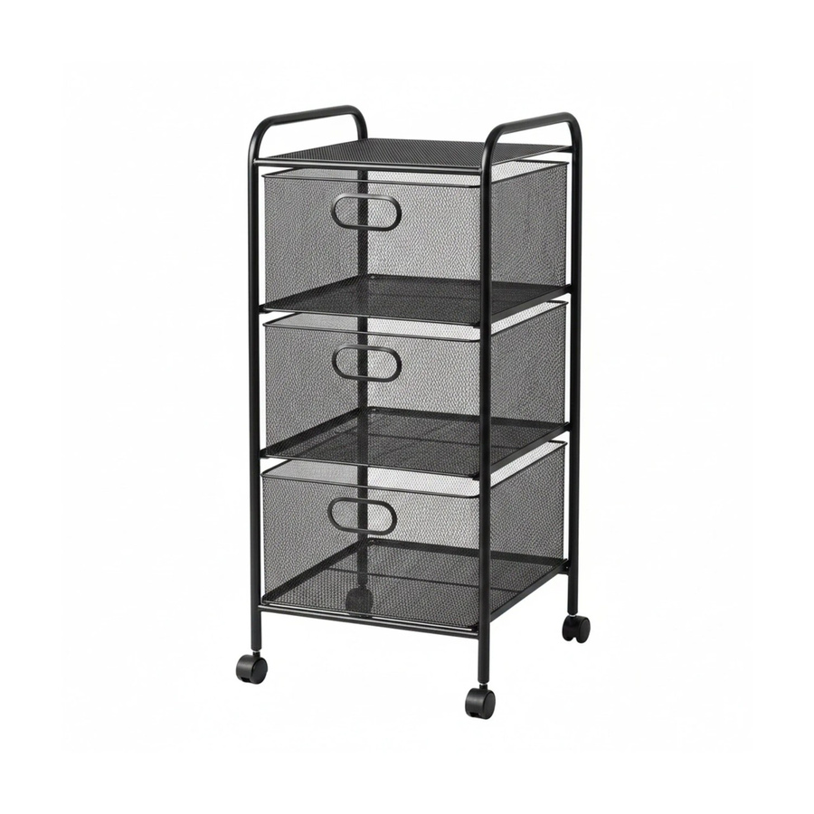 Relaxdays Rollwagen aus Stahl in Schwarz mit 3 Schubladen und Rollen, B/T/H: 63 x 33 x 31,5 cm - Bild 1