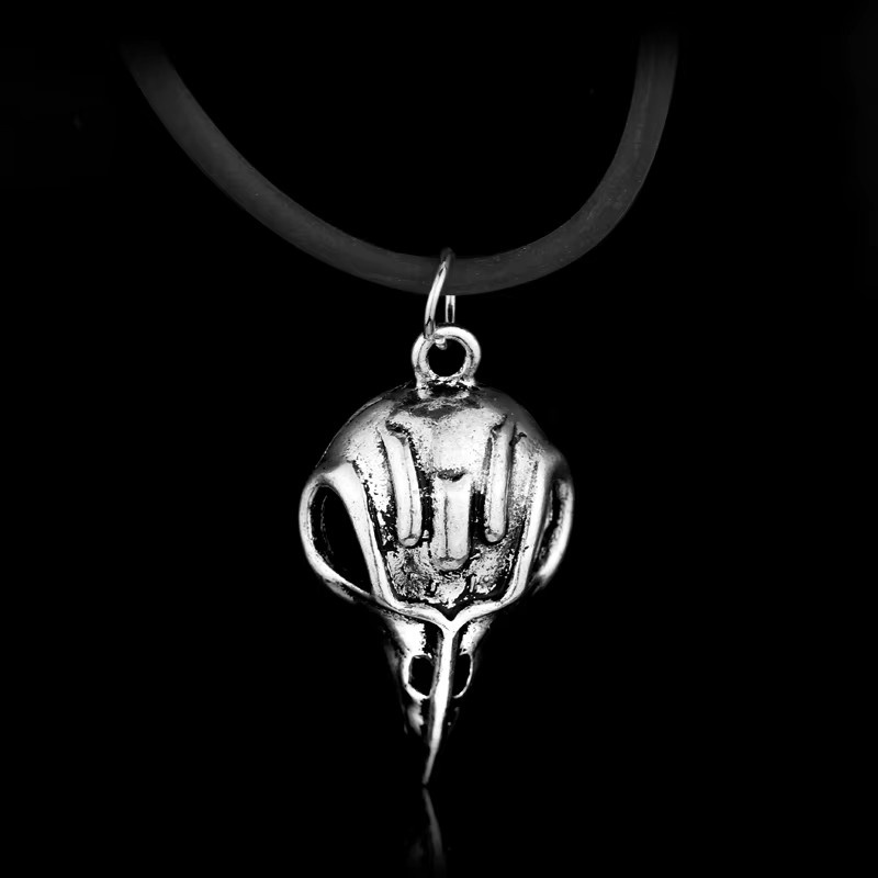YiYuYiHua Halskette, Vogel Schädel Anhänger, Silber, Unisex, Vintage - Bild 4