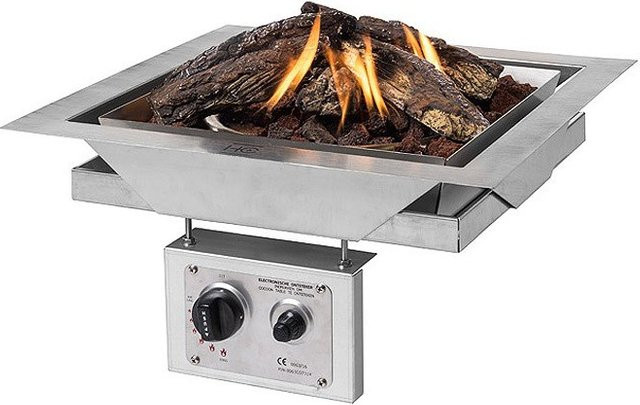 Mania Happy Cocooning Feuertisch Einbaumodell quadratisch in Silber, B/H/T: 48 x 24 x 48 cm - Bild 1