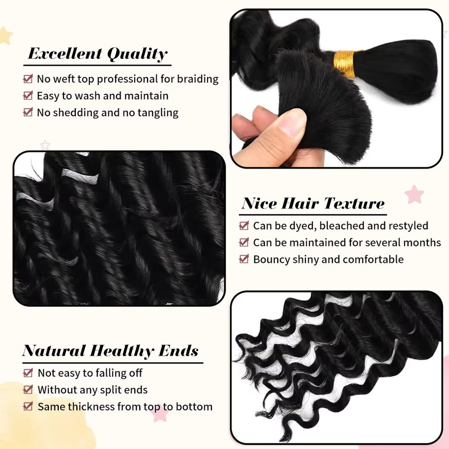 NUOCHENG Echthaar Extensions, 14 Zoll, 100g, Unisex - Bild 2
