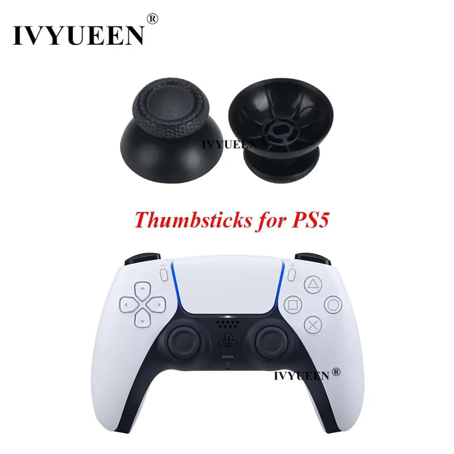 IVYUEEN 100 Stück Thumbstick 3D Analog Joystick Caps für PlayStation 5 PS5 DualSense Controller in Schwarz - Bild 4