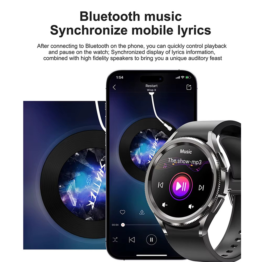 ChiBear Smartwatch, Damen, Grau, 1,46 Zoll, Silikon, Wasserdicht - Bild 1