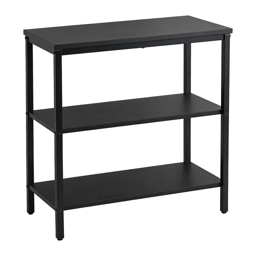 Relaxdays Nachttisch aus Holzwerkstoff und Stahl in Schwarz, höhenverstellbar mit 3 Ablagen, B/T/H: 60 x 30 x 61 cm - Bild 2