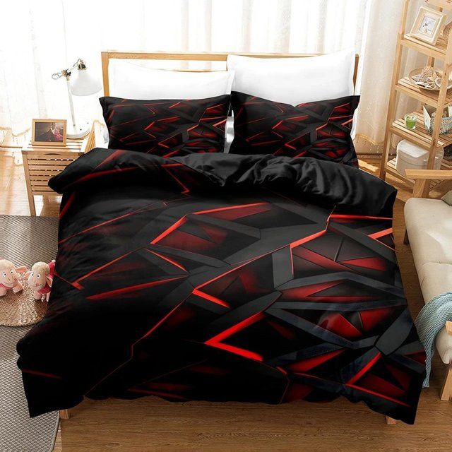 Bettwäscheset Binchi Fitness mit Gitter-Design in Schwarz, Material Mikrofaser Polyester, B/H: 150 x 200 cm - Bild 1
