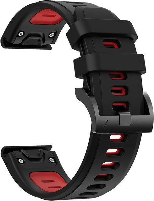 Sunshine168 Uhrenarmband Silikon, schwarz/rot, Unisex - Bild 1