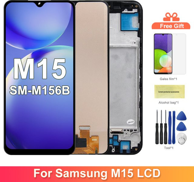 Samsung Premium LCD-Display Touchscreen Digitizer Panel Montage für M15 SM-M156B in Schwarz - Bild 1