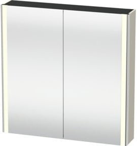 Duravit Uni-Spiegelschrank XSquare mit 2 Türen, LED-Beleuchtung und Sensorschalter, Farbe Tau, B/H/T: 80 x 80 x 15,5 cm, wandhängend - Bild 1