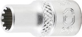 BGS Steckschlüssel-Einsatz Gear Lock 10106 aus Chrom-Vanadium, Antrieb Innenvierkant 1/4 Zoll, SW 6 mm, Farbe Silber - Bild 1