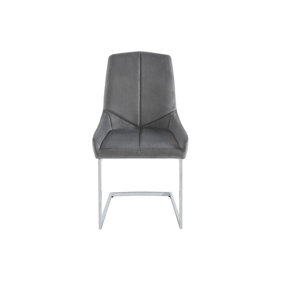 Vente-unique Stuhl Berlona in Grau aus Samt mit Metallgestell, Breite: 53 cm, Tiefe: 53 cm, Höhe: 53 cm - Bild 2