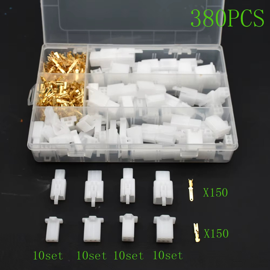 Elektrisches Steckverbinder-Set für Autos und Motorräder mit 2,8 mm Drahtklemmenhaken für männliche und weibliche Anschlüsse, sortiertes Kit mit 2, 3, 4, 6 und 9 Polen - Bild 2